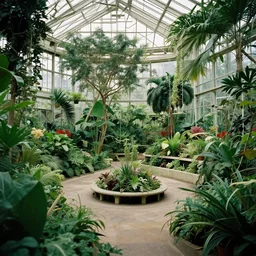 hyperdetailed liminal space, downtown indoor terraced greenhouse gardens, movie cinematography roger deakins and darius khondji cinematic