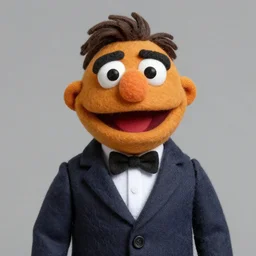 steve carrel with a suit as a muppet. highly detailed felt. hyper real photo. 4 k.