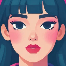 a closeup of a face, in retro colors, synthwave style, 2d digital vector art