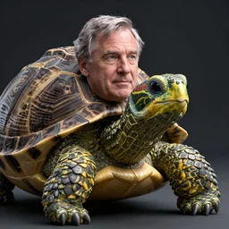 mitch mcconnell sticking his head out of a turtle shell, turtle beak, octane render, unreal 5 engine