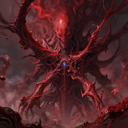 detailed, sharp, otherworld megastructure consumed by red alien flesh by Anna Dittmannand, digital art. surreal. trending on art station. anime arts. featured on Pixiv, HD, 8K, highly detailed, good lighting, beautiful, epic, horror