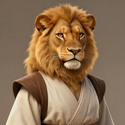 a beautiful portrait of a female anthropomorphic lioness fursona wearing jedi robes, artstation, greg rutkowski, gregory manchess, greg hildebrandt, concept art, furry furaffinity, detailed, soft lighting, rendered in octane