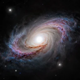 galaxies colliding in a void, photorealistic, Hubble telescopre