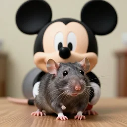 mickey mouse real photo as a real rat, realistic photo, 4 k