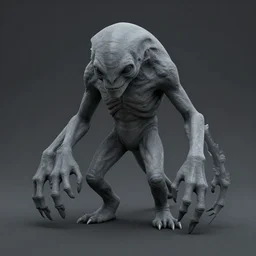 a horrible gray creature with many limbs