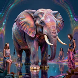 mirror elephant, lsd - color, bad trip, surrealism, by leesha hannigan, wayne haag, reyna rochin, ignacio fernandez rios, highly detailed, epic, octane render, excellent composition, 8 k, trending on artstation, cinematic lighting, masterpiece, behance contest winner, stunning, gorgeous, much wow
