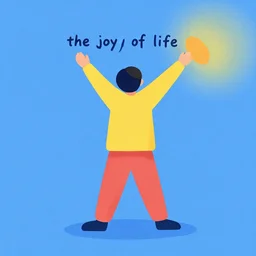 the joy of life, a simple vector based illustration, by ross tran, 4 colors