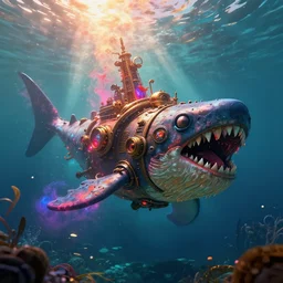 james paick - an underwater steampunk craft escapes a kraken, volitile, vibrant, 3 5 mm lens, game creature and environment design, behance hd, dramatic lighting, cinematic, global illumination, deviant art, trending on artstation, bloom