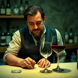 photo of danny trejo working as a sommelier, 8 k, 5 2 mm f 1. 8