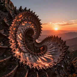 fractal space sunset