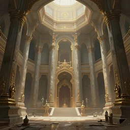 The interior of an mytical and ancient temple in ruins, intricate, elegant, volumetric lighting, digital painting, highly detailed, artstation, sharp focus, illustration, concept art, ruan jia, steve mccurry