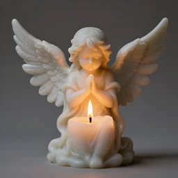 A flame of a candle in the shape of an angel, photorealistic, very detailed, trending on ArtStation, 4k wallpaper