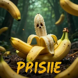 a horror movie poster featuring a banana uprising