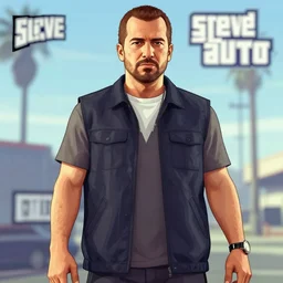 steve buscemi in gta v, cover art by stephen bliss, artstation, no text