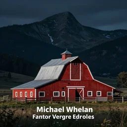 horror artwork, a farm in the mountain, red barn, at night, by michael whelan, clean
