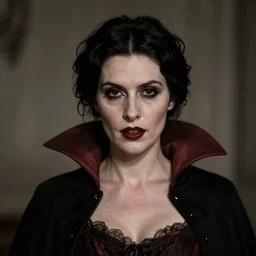 portrait of a lady vampire, 35mm, 1920', depth of field, ominous, sharp, photorealistic, realistic, high definition, 8k, deviantart, donato giancola, irwin penn, Alphonse Mucha