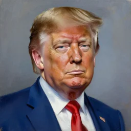 donald trump portrait. palette knife oil painting on canvas by leonid afremov.