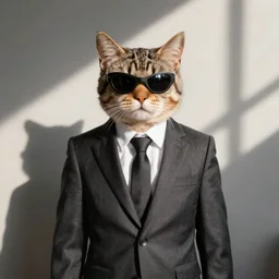 cyclops cat in a suit