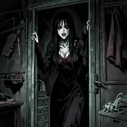 there's a nightmare in my closet, insanely detailed, sci - fi, horror, in the style of james ballard, manga by tatsuki fujimoto