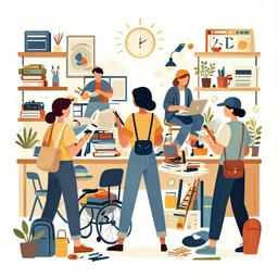 trendy illustration busy cluttered mess