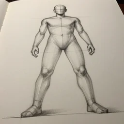 figure drawing, foreshortened perspective, extreme low angle below character.