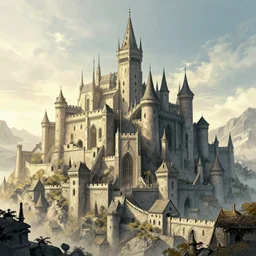 movie poster, medieval city on sky, cinematic light, clean linework, finely detailed, 4 k, trending on artstation, concept art by stanley lau