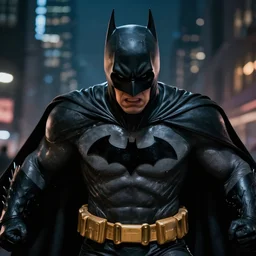 deep focus, a closeup portrait of angry aggression batman with a long cape in gotham city at night, fighting action pose, frank miller, jim lee, detailed illustration, neal adams, sin city, b & w, intricate, comic book cover, film still,