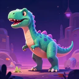a synthwave dinosaur - 4
