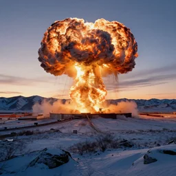 amazing landscape photo of nuclear explosion in snowy mountains at sunset by marc adamus beautiful dramatic lighting
