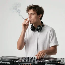 dj cigarette smoking and playing his favourite songs, 4 k