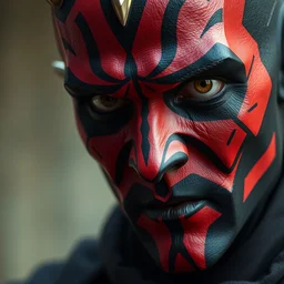 detailed - face!!! 8 k film still portrait of jack nicholson as darth maul in the new star wars movie, 4 k, intricate detail, high resolution, filmgrain, zeiss lens, stanley kubrick, steven spielberg