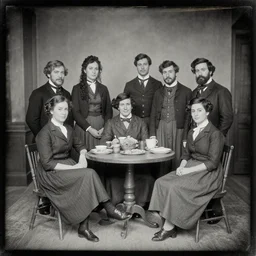 a daguerrotype of friends sitcom in 1 8 0 0 s, vintage
