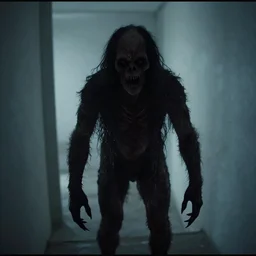 a very creepy cctv shot of an unknown creature