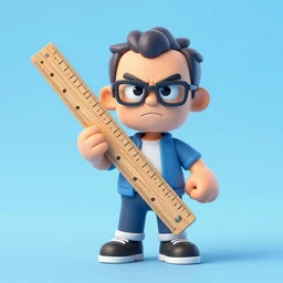baldi from baldi's basics with a wooden ruler and looking angry, hd, 8 k, 3 d design