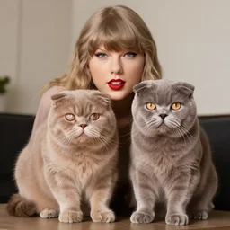 Taylor Swift with her scottish fold cat