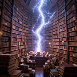 myriads of books in a magic library, beautiful digital art, dramatic volumetric lightning, epic composition, trending on artstation
