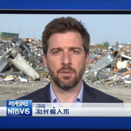 a video of a news report about a man whose face was a landfill