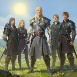 geralt of rivia spring light, painting by aramaki, shinji, craig mullins, j. c. leyendecker
