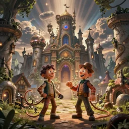 post - apocalyptic magic kingdom, pendleton ward, bill nolan, rubberhose style, cartoon