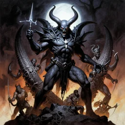 cult of the devourer black mass, by frank frazetta, john howe, ralph horsley, paul lehr