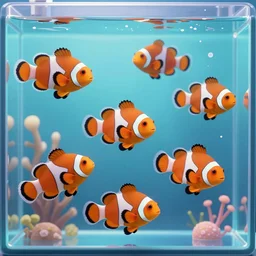a box of eight clownfish