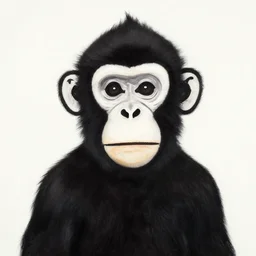 basquiat portrait of a minimalist monkey