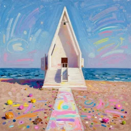 electric sea coast, painted by frank wu and peter lloyd, trending on artstation, fluo, rembrandt lighting front view iridescent colors, chalk art, macro, magic realism, manierism