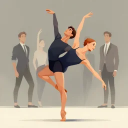 illustrated poster of a dancer, in the style of john avon and raul urias and eva widermann, trending on artstation, halfrear lighting closeup view anaglyph filter, bokeh, anime, colored pencil art, belle epoque