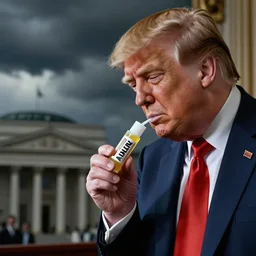 donald trump sniffing glue