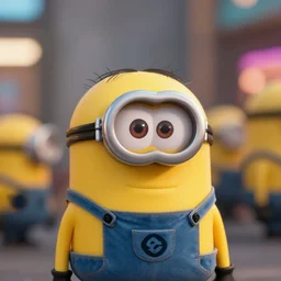 dwayne johnson minion, clear focus, bokeh effect, high res, hasselblad, dslr, professional, cinematic