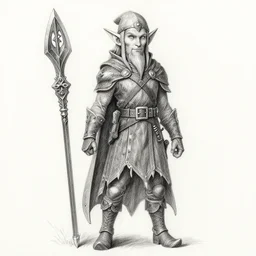 elf ranger, character, dungeons and dragons, pencil art, high quality, daily deviation