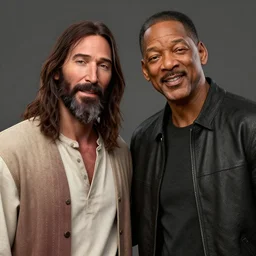 jesus meet will smith, cgsociety, artstation, 8 k, dreamworks, hyperdetalied,