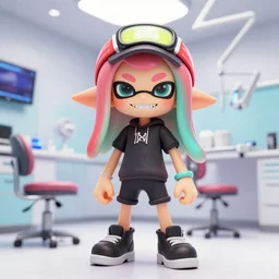 splatoon character in dental office octane render