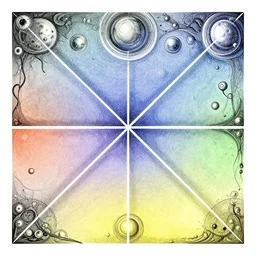 full color gradient pattern of escher style 3 6 0 panorama with hieronymus bosch style bubble